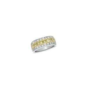 ZALES Fancy Yellow and White Diamond Ring in Two Tone Platinum (G H 