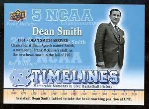 NORTH CAROLINA DEAN SMITH TIMELINES SHORT PRINT #152  