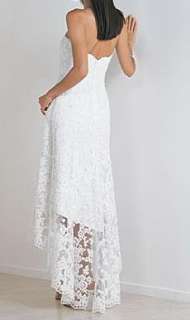 White Lace beach wedding dress/prom gown Size custom  