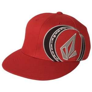  Volcom Mod Stone 210 Fitted Flex Fit Hat Small/Medium Red 