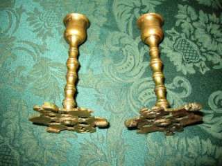 Antique Brass Candlesticks Candle Holders Lot of 4  