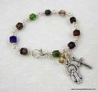   Bracelet Virgin of Grace in Rainbow Cathedral Glass Catholic Rosaries