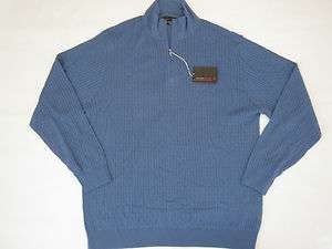New Mens XL Nike Golf Tiger Woods Collection 100% Wool Sweater, Blue 