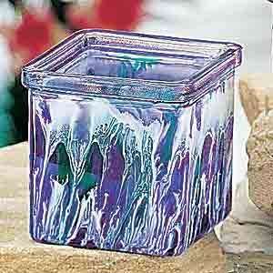   Marble Grain Purple Votive Tealight Candle Holder Cube