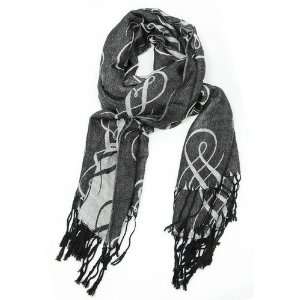  Pashmina Scarf With Calligrahy Musical Symbols Everything 