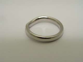 Tiffany & Co Elsa Peretti Platinum Curved Chevron Diamond Band Ring 