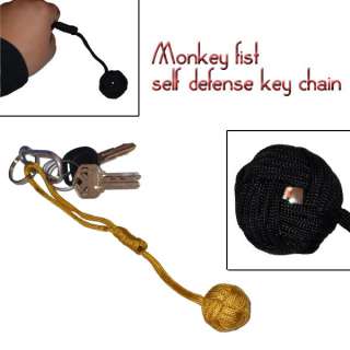 Yellow small monkey fist self defense keychain(P 00208)