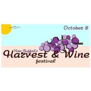    3x6 Vinyl Banner   Harvest And Wine Festival 