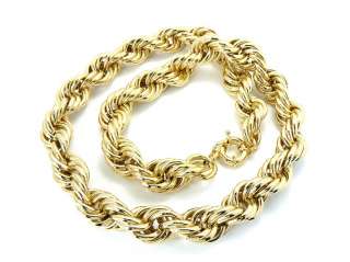   Inspired Hip Hop Heavy Gold Plated Hollow Fat Rope Chain Necklace 20mm