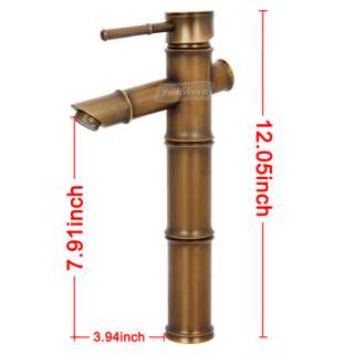   Bathroom Faucet Bamboo Style Brass Single Handle Hole Sink copper