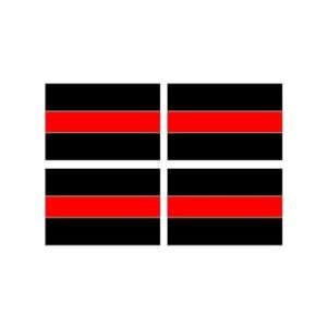  Thin Red Line Decal   Sheet of 4   Firefighters Fireman 