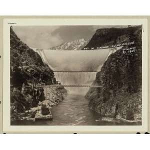  Ross Dam,roadway,spillway,elevations,reservoir,WA,c1937 