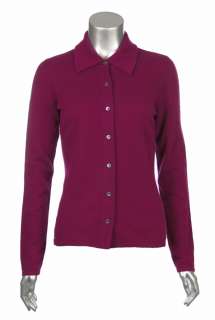 Sutton Studio Womens 100% Cashmere Button Front Shirt Sweater   PS, S 