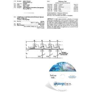  NEW Patent CD for THERMALLY CONTROLLED OPTOELECTRONIC 