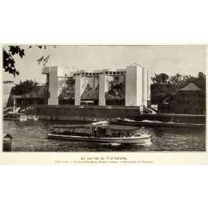 1937 Print Paris Exposition Pavilion du Thermalisme Murals Tour Boat 