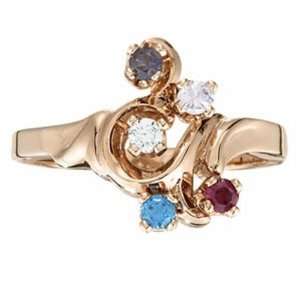   Gold Mothers Ring   5 Gemstone    YOU CHOOSE THE COLORS Jewelry