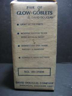   David Douglas Glow Goblets   Light Up The Party   Original Box  