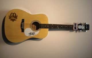 HANK WILLIAMS JR Signed Acoustic Guitar LASER ENGRAVED Autograph COA 1 