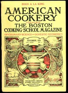 1926 November  AMERICAN COOKING Magazine  BOSTON SCHOOL  