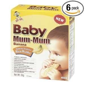 Hot Kid Baby Mum Mum Banana Flavor Rice Biscuit, 1.76 Ounce Packages 