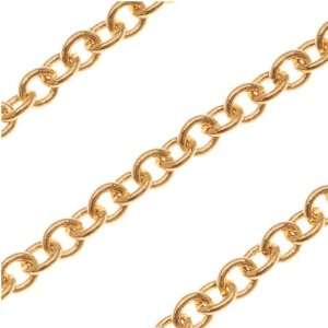  22K Gold Plated 2.5mm x 3mm Cable Chain   By The Foot 