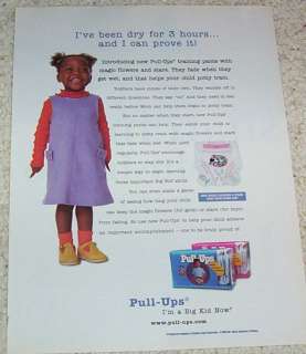 2000 Huggies Pull Ups Diaper pants Little GIRL PRINT AD  