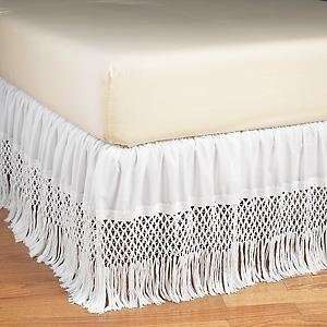  22 Drop Knotted Fringe Bedskirt   Twin