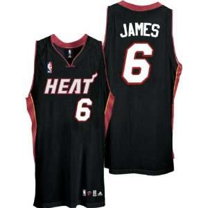  adidas Black Authentic Lebron James Miami Heat Jersey 