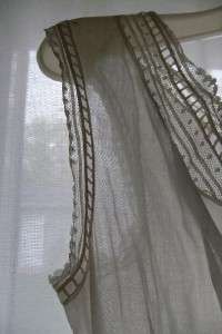 Vintage white cotton slip chemise nightgown delicate lace detailing 
