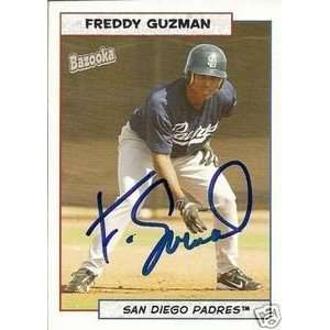   York Yankees Freddy Guzman Signed 2005 Bazooka Card