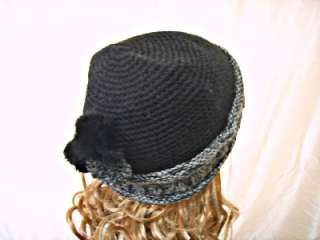 NEW Black & Gray Warm Knit BEANIE Ski BERET Hat Cap  