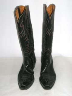   HYER Mens Tall Black Leather Cowboy Boots, Size 12 EUC. Olathe, Kansas