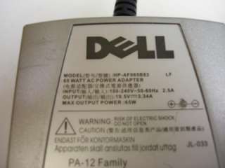 Dell KC529 PA 12 65 Watt AC Auto Adapter w/Power Cord  