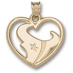  Houston Texans NFL Horn Logo Heart Pendant (14kt) Sports 