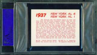 1967 Laughlin 1937 World Series Yankees vs Giants CARL HUBBELL PSA 8 