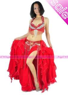 NEW belly dance 2 pics costume 38B/C bra&belt 12 colors  