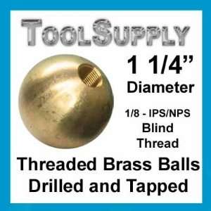  Two 1 1/4 threaded brass balls drilled tapped
