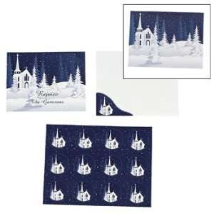 Personalized Snowy Church Scene Cards   Invitations & Stationery 