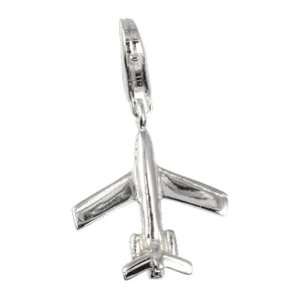 SilberDream Charm airplane, 925 Sterling Silver Charms Pendant with 