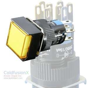   Yellow SPDT Push Button (momentary) Switch w/ LED