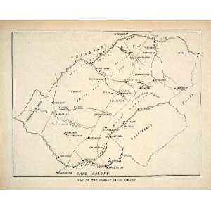   Colony Bloemfontein Vrede   Original Lithographed Map