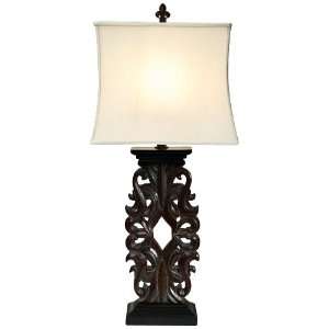  Natural Light Falcon Crest Wood Finish Table Lamp