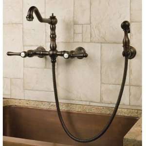 Delilah Wall Mount Faucet with Hand Sprayer and Lever Handles   Oil 