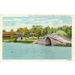   Bridge, Pavilion and Animal House   Miller Park   Bloomington Illinois
