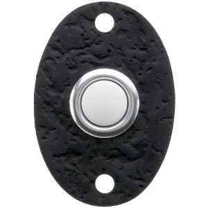   Rough Black Iron Bean Door Buzzer Button.