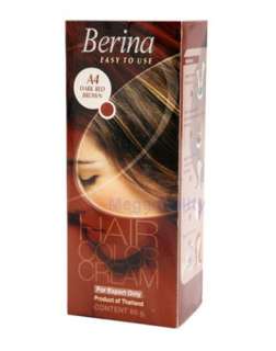 Berina Permanent Hair dye color cream A4 Dark Red Brown  