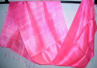Thai HOT PINK Pure Silk Hand Craft Fabric Scarf New  