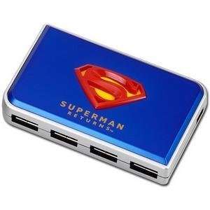  4PORT USB 2.0 Irocks Superman Hub Blue Electronics