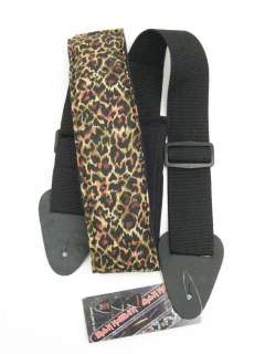   PERRIS LEATHERS PADDED LEOPARD SPOTS FABRIC GUITAR STRAP #KDL50 123