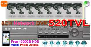 HIGH LINE CCD Camera Security DVR system 520TVL H.264  